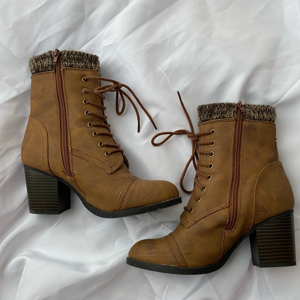 JustFab Heeled Brown Boots Size 8